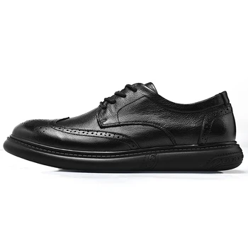Valstone de Lux de moda pentru Bărbați bocanc din piele rochie Neagra pantofi de afaceri formale pantofi flats Calitate pantofi Derby hombres
