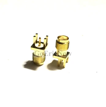 100 BUC RF Coaxial 50ohm RP SMA/ SMA female jack lipire PCB clip edge/Direct mount Parțială de picior Conector Plug
