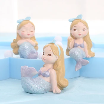 Creative Fiica din Marea Mermaid Figurine de Rasina de Artizanat Ornament Drăguț Sirena Miniaturi Decor Acasă Accesorii Cadouri Jucarii