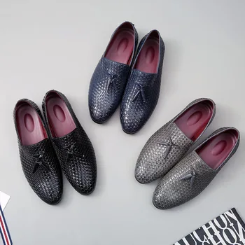Plus Dimensiune 38-48 Barbati Pantofi 2019 Nou Respirabil Confortabil Bărbați Mocasini de Lux Ciucure Țese Bărbați Apartamente Barbati Pantofi Casual