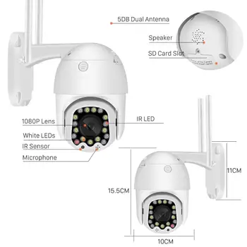 BESDER 1080P PTZ Două căi Audio Camera WiFi 4x Zoom Digital Culoare/IR Noapte Viziune de Urmărire Auto rezistent la apa Camera IP Sirena Lumina