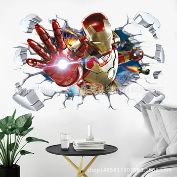 Autentic Disney Avengers Iron Man 3D Stereo Autocolant Erou Auto-adeziv Autocolant Perete Pictura Decorativa