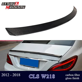 3*3 3K Diagonal Fibra de Carbon Spoiler pentru CLS Clasa W218 C218 (2012 - 2018 4-Usi Sedan) CLS350 CLS400 CLS450 CLS500 CLS63 UV-Tăiat