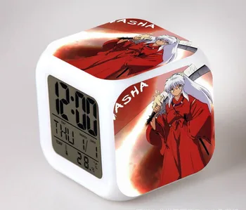 Japoneze Anime Inuyasha LED 7 Culori Flash Digitale Ceasuri de Alarmă Copii Lumina de Noapte Dormitor Ceas reloj despertador