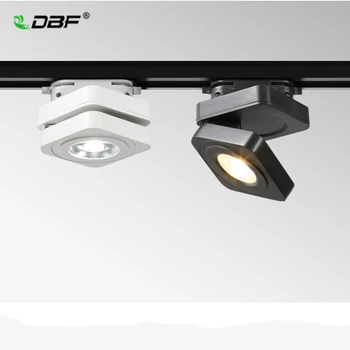 [DBF]Ultra-subțire Pătrat 10W 5W 7W Șină de Fixare COB Feroviar lumina Reflectoarelor cu LED-Lumina Track AC220V Alb/Negru Ghid de Cale Ferată de Lumină