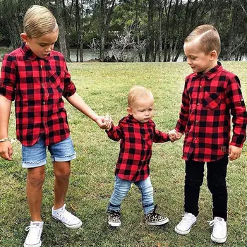 Moda Copii Băieți Fete Tricou Cu Maneci Lungi, Pleduri Controale Bluze Bluza Casual, Haine