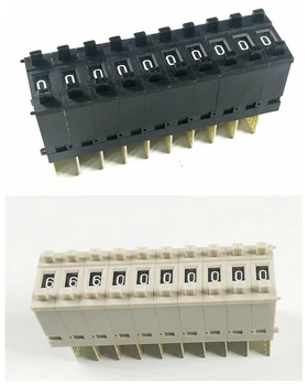 10BUC Pushwheel Comutator Gri Zecimal/BCD Codul 0-9 Digital KM1(16X6MM)/KM2(22X8MM)/KM3(30X10MM) de Plastic