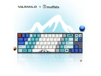 Varmilo Miya 68 Mac Summit-ul de jocuri de birou tastatură mecanică, PBT keycap Mac Compatibil LED Alb NCherry Switch-uri MX
