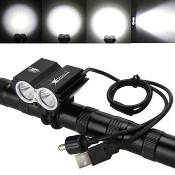 SolarStorm 1200 Lm 2 LED-uri margele lampa USB cu Bicicleta Led Lumina Fața Ghidon bicicleta Bateriei de lumină trebuie să fie achiziționate separat