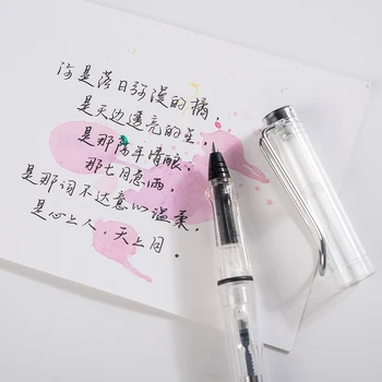 1-Bucata Stilou Stilul Rollerball Pen Cerneală Reîncărcabile Transparent Pixuri pentru Elev Scris Papetarie Scoala Rechizite de Birou