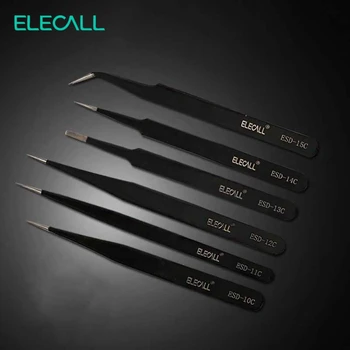 ELECALL 6pcs Electronice Set Pensete din Oțel Inoxidabil Forceps Alicate de Reparare Întreținere Scule de Mână