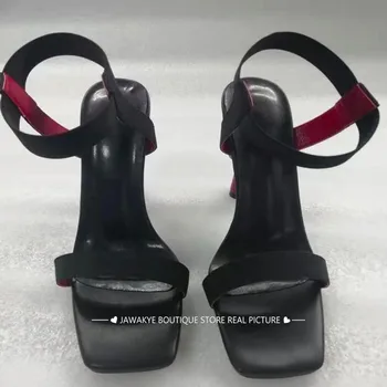 Pantofi de vara pentru fete Tribal Moda ciudat Tocuri glezna curea sandale din piele adevărată nou design gladiator pantofi de sex feminin