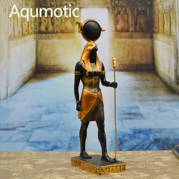 Aqumotic Isis Auset Zeul Razboiului Horus Statuie Decor Memorial Mitologia Egipteană 1 buc Vultur Sarpe Sceptrul Decoratiuni
