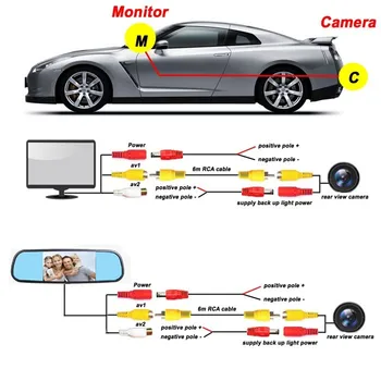 5 inch HD TFT LCD Ecran Auto Oglinda Retrovizoare Monitor Pentru Hyundai i40 2011~HD cu Night Vision Auto Reverse Camera retrovizoare