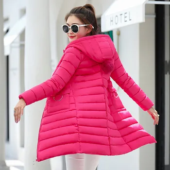Moda femei este mult mare guler de lână de bumbac căptușit jacheta de iarna de dimensiuni mari, haine de bumbac jos hanoracul 8805