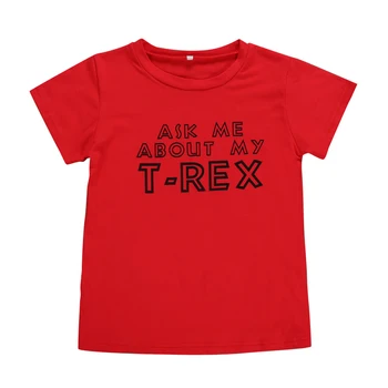 Baieti Tricou de Vara 2019 tricou Animal Print Copii Tricou Copil Haine Mascat Dinozaur Întreabă-Mă Despre T-Rex două Săptămâni Fornite
