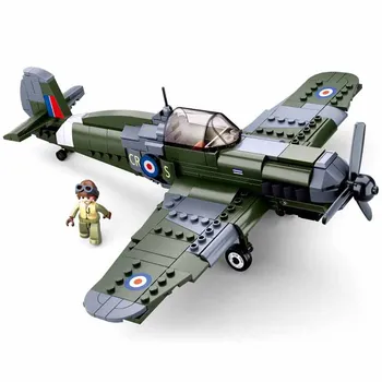 Al doilea Război mondial Supermarine Spitfire Avion Blocuri Militare WW2 Pazer Luptător Jucării Ca și Cadou de Crăciun Pentru Copii