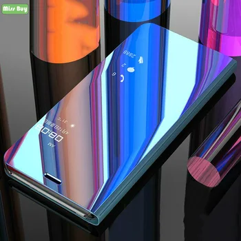 Pentru OPPO Realme 6 case de Lux Oglinda din Piele Flip Cover Pentru OPPO Realme 6 Pro Realme6 Realme 6Pro Caz Coque Suport Antișoc