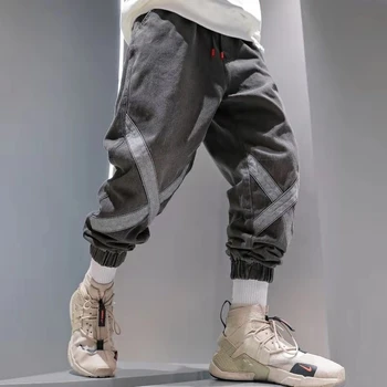 Harem Hip Hop Blugi Streetwear Pantaloni din Denim Kpop Stil coreean Haine Supradimensionate, Pantaloni Barbati Moda Blugi Harajuku joggeri