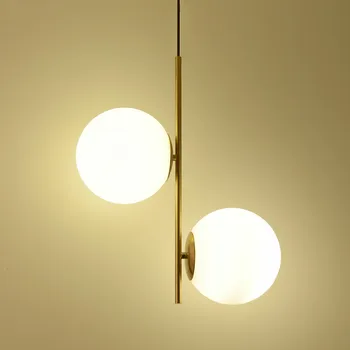 Minimalism Alama Metal Pandantiv Cu Led-Uri De Lumină 2 Globuri Atârnă Lampa Pentru Camera De Zi Iluminat Interior Lampara Prindere Suspenda Lampa