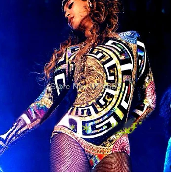 Transport Gratuit Noi De Vânzare Fierbinte Lady Femei Sexi Club De Noapte Leopard Cântăreț De Jazz, Hip-Hop, Costume De Dans Beyonce Bodysuit