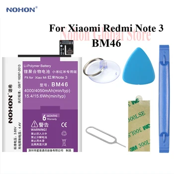 Nohon Baterie Pentru XiaoMi RedMi Note 3 Note3 BM46 4050mAh de Mare Capacitate Li-polimer Built-in Bateria Pentru RedMi Note 3 BM46 Baterie