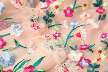 Dantela Vintage Mozaic Broderii Florale Ochiuri Lungi Rochii de Partid 2020 Femei Elegante Vara O-gât Volane îmbracă