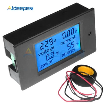 100A 80-260V AC Digitale de Tensiune de Metri Energie Analog Voltmetru Ampermetru Watt de Curent Amplificatoare de voltmetru Panou LCD Monitor