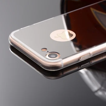 Fundas Pentru Apple iPhone 7 6 6S Plus Oglinda Caz TPU Moale Capacul din Spate Pentru iPhone 5 SE 5S Cazuri Coajă de Telefon Dotari Celular Etui