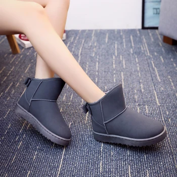 FEVRAL 2021 Brand Doamnelor Toamna/Iarna Pantofi cu Toc Plat Femeie Înaltă Calitate, Solid Glezna Cizme de piele de Căprioară de Moda Cizme Cald Dimensiune 35-40