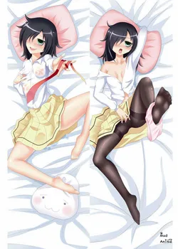 Anime WataMote caracter fata sexy Kuroki Tomoko otaku Dakimakura pernă de caz personalizate pernă două părți tipărite