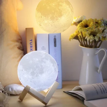 Mpow LED Luna Lampa USB de Imprimare 3D LED Noapte Lumina Lunii Senzor Tactil Copii Cadou Nachtlampje Veilleuse 8/10/12/14/15/18/20 CM