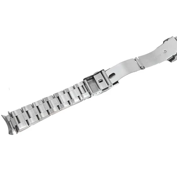 CARLYWET 20 de 22mm Periat Tubulare Curbate End Solid Link-uri de Înlocuire Trupa Ceas Brățară Dublu Push Incuietoare Oyster Pentru Seiko