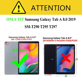 Pentru Samsung Galaxy Tab a 8.0 2019 Caz Acoperire Coque Stand din Piele Trezi Auto Pentru Samsung Tab 8 SM T290 T295 T297 Caz