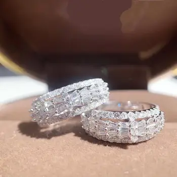 AEAW Alb de 18k 0.62 ctw Lux Orbitor Inele cu Diamante Pentru Femei Complet Naturale Diamant Moda Bijuterii Aniversare Inel Cadouri