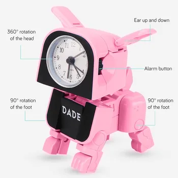 Robot de Câine Jucării Creative Ceas Deșteptător Stil Drăguț Deformate Robot Ceasuri de Masă pentru Studenți Decor Dormitor pentru Copii, Cadou Ziua de nastere Prezent