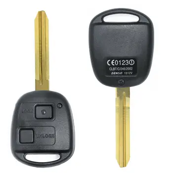 KEYECU Înlocuire cheie Telecomanda Cheie Auto cu Telecomanda 2 Buton 433MHz 4C Chip pentru Toyota RAV4 Auris Prado Corolla, Camry Yaris P/N:60081