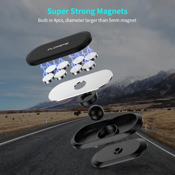 FLOVEME Magnetic Masina cu Suport pentru Telefon de Montare Masina de Placă de Metal Magnet GPS Rotativ Mini Benzi Forma de Stea Pentru iPhone Xiaomi Samsung