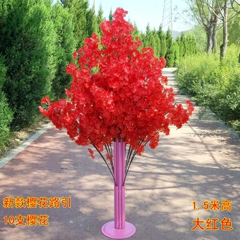 2019 Nou 1,5 M Inaltime de Lux Artificiale Copac Floare de Cires Runner Culoar Coloana Drum Duce pentru Nunta Stație T Centerpieces deco