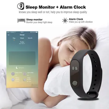 Somn si Sforait 0.42 Inch OLED cu Ecran APP Mesaj de Memento Inteligent Ceas Fitness Tracker Monitor de Ritm Cardiac Inteligent Ceas