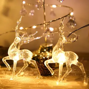 Led Cerb Sika Șir de Lumină de Crăciun Elan Forma de Decorare Felinar Lumina Transparent Șir de Decor pentru Dormitor, Camera de Perete