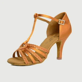 Dansurile de bal pantofi femeie BD 2368 latină pantofi de piele Profund Importate din satin Țesute șireturile Frumoasa atmosfera Interioară moale jos
