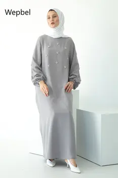 WEPBEL Arab din Dubai Abaya Orientul Mijlociu Femei, Plus Dimensiune Rochie Musulman Mână Cusut Burghiu Maneca Raglan turc Halat Rochie Kaftan