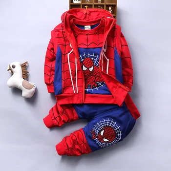 Fete Baieti Seturi de Îmbrăcăminte de Primăvară Toamna Copii Bumbac spider scrisoare Haine+hanorac+pantaloni Pentru copii sugari Casual Costum de Sport 3pcS