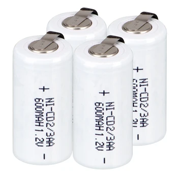 2~32PCS 1.2 v 600mAh ni-cd 2/3 aa acumulator 1.2 v nicd baterii reîncărcabile alb