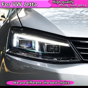 Auto Styling Pentru noul VW Jetta 2011-2017 CONDUS A8 design cap de lumină LED-uri Faruri DRL Lentilă Fascicul Dublu H7 HID Xenon bi xenon obiectiv