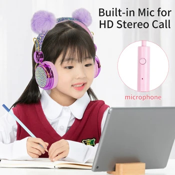 Drăguț Cu Fir Căști Cu Microfon Fete Fiica Muzica Stereo Pentru Căști De Calculator Telefon Mobil Gamer Cască Copii Cadou