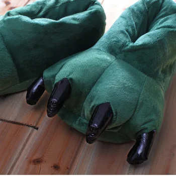 Iarna Cald, Moale în Interior pentru Copii Papuci de casă Monstru cu Picioare de Femei Papuci de casă Părinte-copil Amuzant Pantofi de Pluș cu Blană Slide-uri Cadou de Crăciun