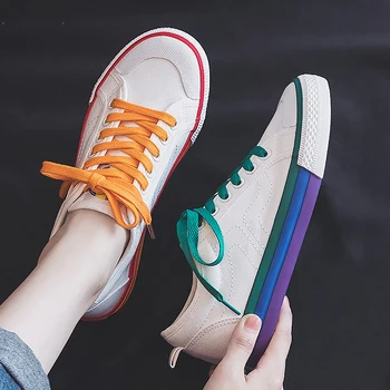 Curcubeu Panza Pantofi pentru Femei de Vară Respirabil Stânga și la Dreapta de Metri de Culori Diferite Design de Moda pentru Femei Pantofi Retro Adidasi Fete