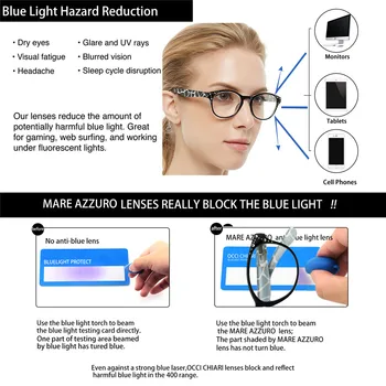 Ochelari Femei Rotund Lumină Albastră de Blocare Ochelari Anti-Orbire Calculator Ochelari de Prezbiopie Ochelari de Lectură MARE AZZURO